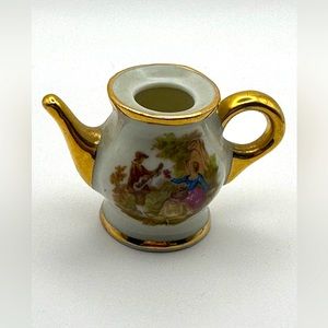 Limoges miniature teapot with gold details